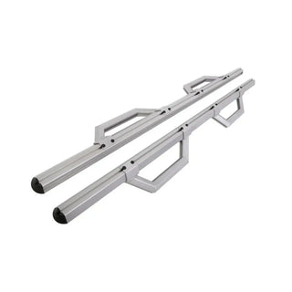 Dee Zee Hex Series Crew Cab Side Steps (Silver): Fits Most Dodge / Jeep / Ram Models (1999-2020)