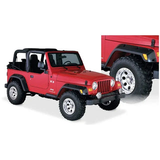Bushwacker Pocket Style Fender Flares 4pc: Jeep Wrangler 1997-2006 - Black