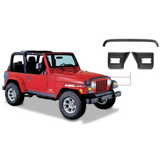 Bushwacker Trail Armor Hood Stone Guard & Front Corners Set: Jeep Wrangler (97-06) - Black