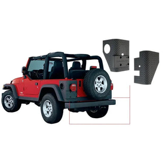 Bushwacker Trail Armor Rear Corner Guards: Jeep Wrangler 1997-2006 - Black