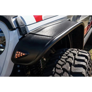 Bushwacker Flat Style Fender Flares 4pc: Fits Most Jeep Gladiator Models (2020-2024) - Black