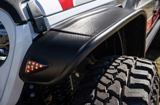 Bushwacker Flat Style Fender Flares 4pc: Fits Most Jeep Gladiator Models (2020-2024) - Black