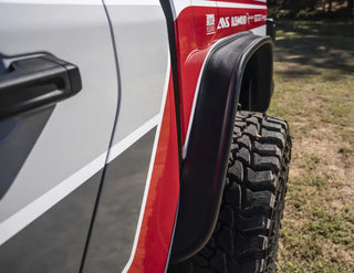 Bushwacker Flat Style Fender Flares 4pc: Fits Most Jeep Gladiator Models (2020-2024) - Black