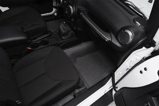 BedRug Front 3pc BedTred Floor Kit: Jeep Wrangler 2007-2010 w/ Heat Shields