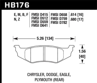 Hawk HPS Rear Brake Pads: Dodge Neon SRT4 2003 - 2005
