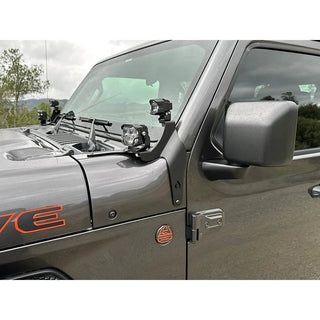 Artec Industries A-Pillar Dual Surface Light Mount: Jeep Wrangler (20-25)