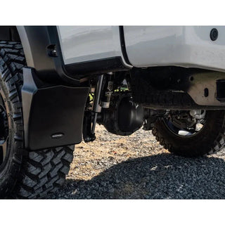 Bushwacker Trail Armor Rear Mud Flaps (REAR): Fits Dodge / Ram 1500-3500 (09-24) w/ Hardware - Black