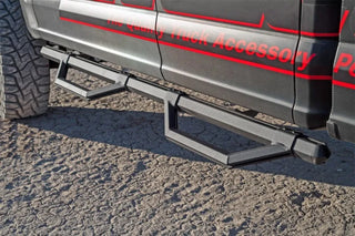 Dee Zee Hex Series Crew Cab Side Steps: Fits Dodge / Ram / Jeep (94-26) - Textured Black