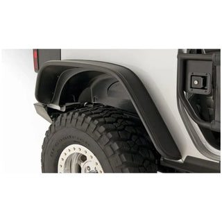 Bushwacker Flat Style Fender Flares 2pc (REAR): Jeep Wrangler (2007-2018) - Black