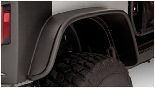 Bushwacker Flat Style Fender Flares 2pc (REAR): Jeep Wrangler (2007-2018) - Black