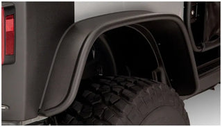 Bushwacker Flat Style Fender Flares 2pc (REAR): Jeep Wrangler (2007-2018) - Black