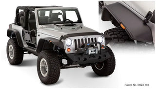 Bushwacker Flat Style Fender Flares 4pc (F&R): Jeep Wrangler / Wrangler JK (07-18) - Black