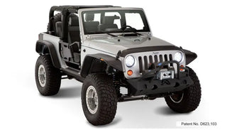 Bushwacker Flat Style Fender Flares 4pc (F&R): Jeep Wrangler / Wrangler JK (07-18) - Black
