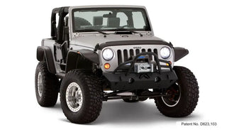 Bushwacker Flat Style Fender Flares 4pc (F&R): Jeep Wrangler / Wrangler JK (07-18) - Black