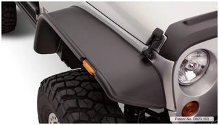 Bushwacker Flat Style Fender Flares 4pc (F&R): Jeep Wrangler / Wrangler JK (07-18) - Black