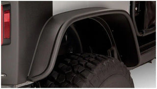 Bushwacker Flat Style Fender Flares 4pc (F&R): Jeep Wrangler / Wrangler JK (07-18) - Black
