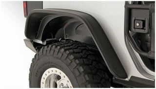 Bushwacker Flat Style Fender Flares 4pc (F&R): Jeep Wrangler / Wrangler JK (07-18) - Black