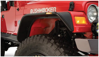Bushwacker Flat Style Fender Flares 4pc (REAR): Fits Most Jeep Wrangler Models (1997-2006) - Black
