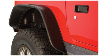 Bushwacker Flat Style Fender Flares 4pc (REAR): Fits Most Jeep Wrangler Models (1997-2006) - Black