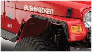 Bushwacker Flat Style Fender Flares 4pc (REAR): Fits Most Jeep Wrangler Models (1997-2006) - Black