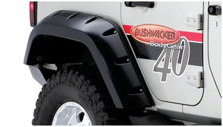 Bushwacker Max Coverage Pocket Style Fender Flares 2pc (REAR): Jeep Wrangler (07-18) - Black