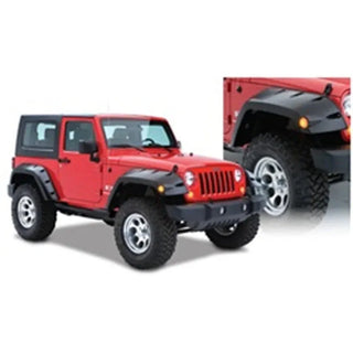 Bushwacker Max Coverage Pocket Style Fender Flares (FRONT): Jeep Wrangler (07-18) - Black