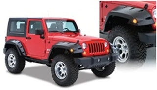 Bushwacker Max Coverage Pocket Style Fender Flares (FRONT): Jeep Wrangler (07-18) - Black