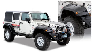 Bushwacker Max Coverage Pocket Style Fender Flares (FRONT): Jeep Wrangler (07-18) - Black