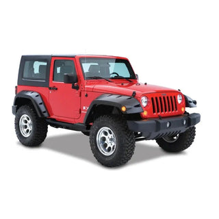 Bushwacker Max Coverage Pocket Style Fender Flares 2pc (REAR): Jeep Wrangler (07-18) - Black