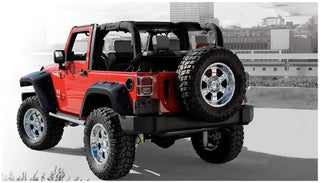 Bushwacker Max Coverage Pocket Style Fender Flares 2pc (REAR): Jeep Wrangler (07-18) - Black