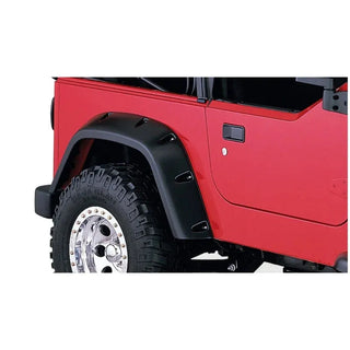 Bushwacker Pocket Style Fender Flares 2pc (REAR): Fits Most Jeep Wrangler Models (1997-2006) - Black