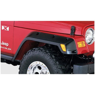 Bushwacker Pocket Style Fender Flares 2pc (FRONT): Jeep Wrangler (97-06) - Black