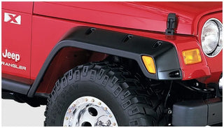 Bushwacker Pocket Style Fender Flares 2pc (FRONT): Jeep Wrangler (97-06) - Black