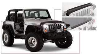 Bushwacker Trail Armor Hood and Tailgate Protector 2-Piece Set: Jeep Wrangler (2007-2018) - Black