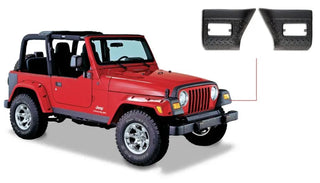 Bushwacker Trail Armor Front Corners: Fits Most Jeep Wrangler Models (1997-2006) - Black