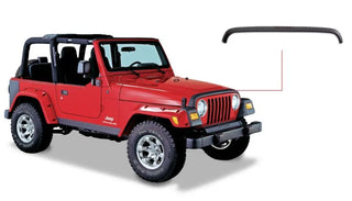 Bushwacker Trail Armor Hood Stone Guard: Fits Most Jeep Wrangler Models (1997-2006) - Black