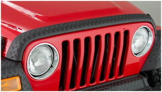 Bushwacker Trail Armor Hood Stone Guard: Fits Most Jeep Wrangler Models (1997-2006) - Black