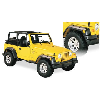 Bushwacker Large Pocket Euro Rubicon Fender Flares (F&R): Jeep Wrangler (97-06) - Black