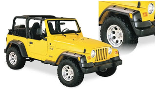 Bushwacker Large Pocket Euro Rubicon Fender Flares (F&R): Jeep Wrangler (97-06) - Black