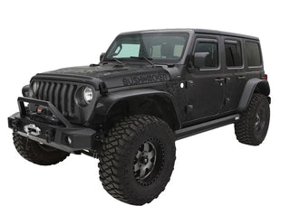 Bushwacker Flat Style Fender Flares 4pc (REAR): Jeep Wrangler (2018-24) / Gladiator 2020 - Black