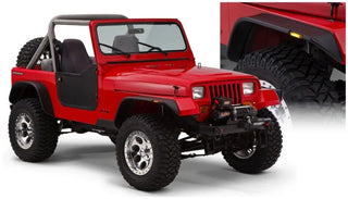 Bushwacker Flat Style Fender Flares 4pc (REAR): Jeep Wrangler (2018-24) / Gladiator 2020 - Black