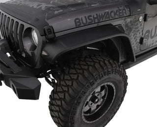 Bushwacker Flat Style Fender Flares 4pc (REAR): Jeep Wrangler (2018-24) / Gladiator 2020 - Black