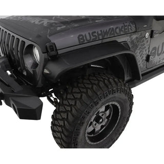 Bushwacker Flat Style Front Fender Flares 2pc: Jeep Wrangler / Gladiator (2018-2024) - Black
