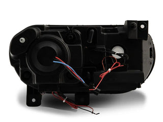 Raxiom Dual LED Halo Projector Headlights Black Housing (Clear Lens): Dodge Challenger 2008-2014