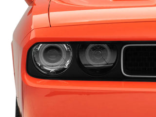 Raxiom Dual LED Halo Projector Headlights Black Housing (Clear Lens): Dodge Challenger 2008-2014