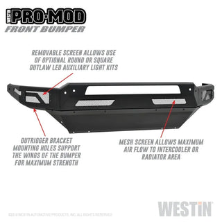 Westin Pro-Mod Front Bumper (FRONT): Dodge Ram 1500 / 1500 Classic (09-24) / Ram 2500 / 3500 (21)