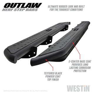Westin Outlaw Nerf Step Bars (SIDE): Dodge Ram 1500 / 2500 / 3500 (09-23) / Ram 1500 Classic (19-23)