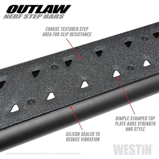 Westin Outlaw Nerf Step Bars (SIDE): Dodge Ram 1500 / 2500 / 3500 (09-23) / Ram 1500 Classic (19-23)