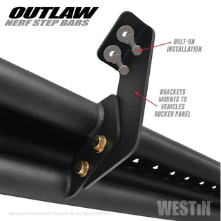 Westin Outlaw Nerf Step Bars (SIDE): Dodge Ram 1500 / 2500 / 3500 (09-23) / Ram 1500 Classic (19-23)