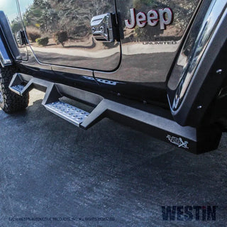 Westin Textured Black Drop Nerf Step Bars: Jeep Wrangler JL Unlimited (2018-24)